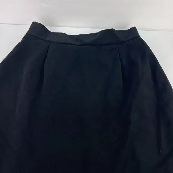Y2K Vintage 90s Women's Hi-Low Ruffled Black w Contrasted Trim Fishtail Skirt 10 - Picture 6 of 11